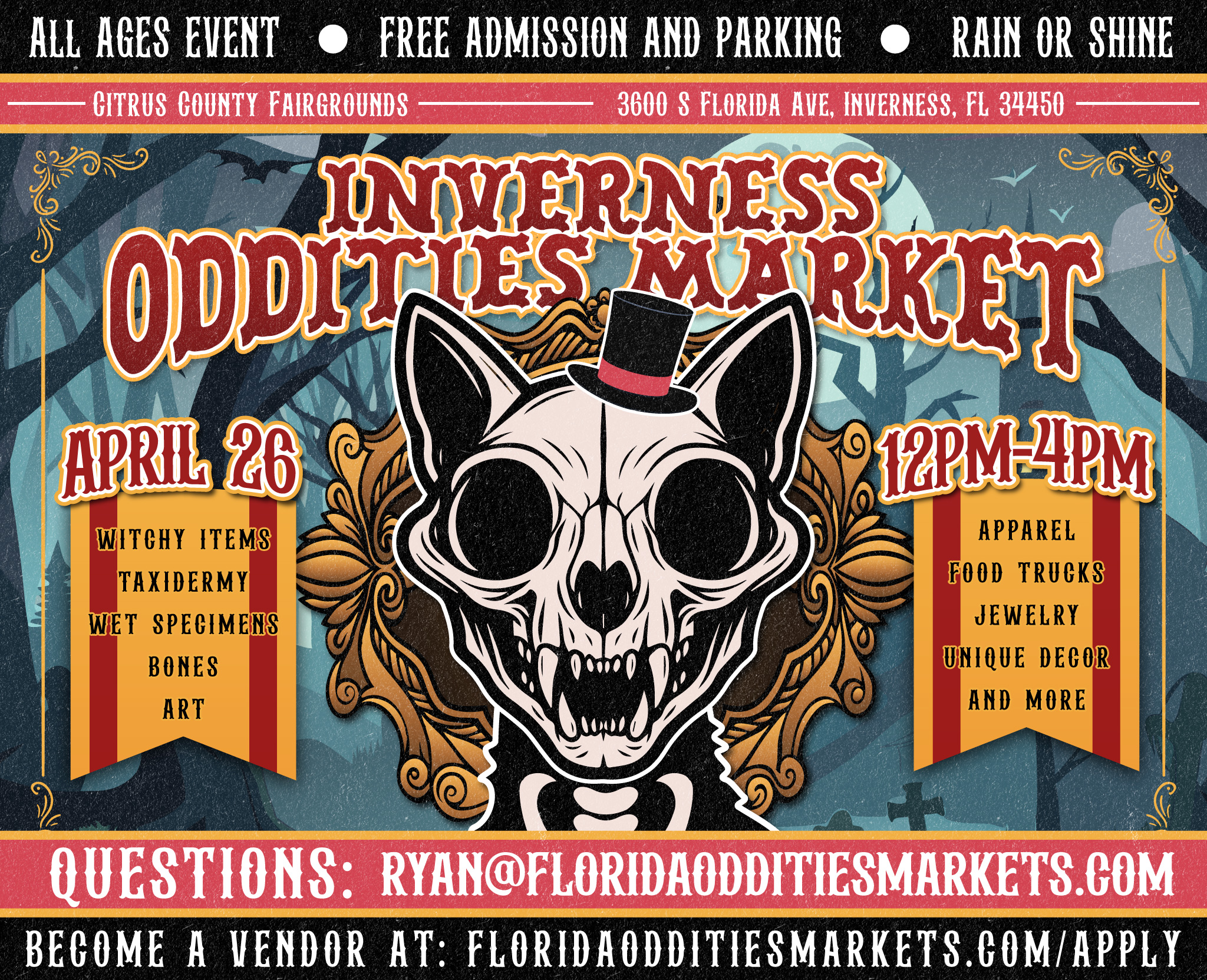 Inverness Oddities Market's Flyer. Come see us at the Inverness Oddities Market on 2026-04-26T16:00:00