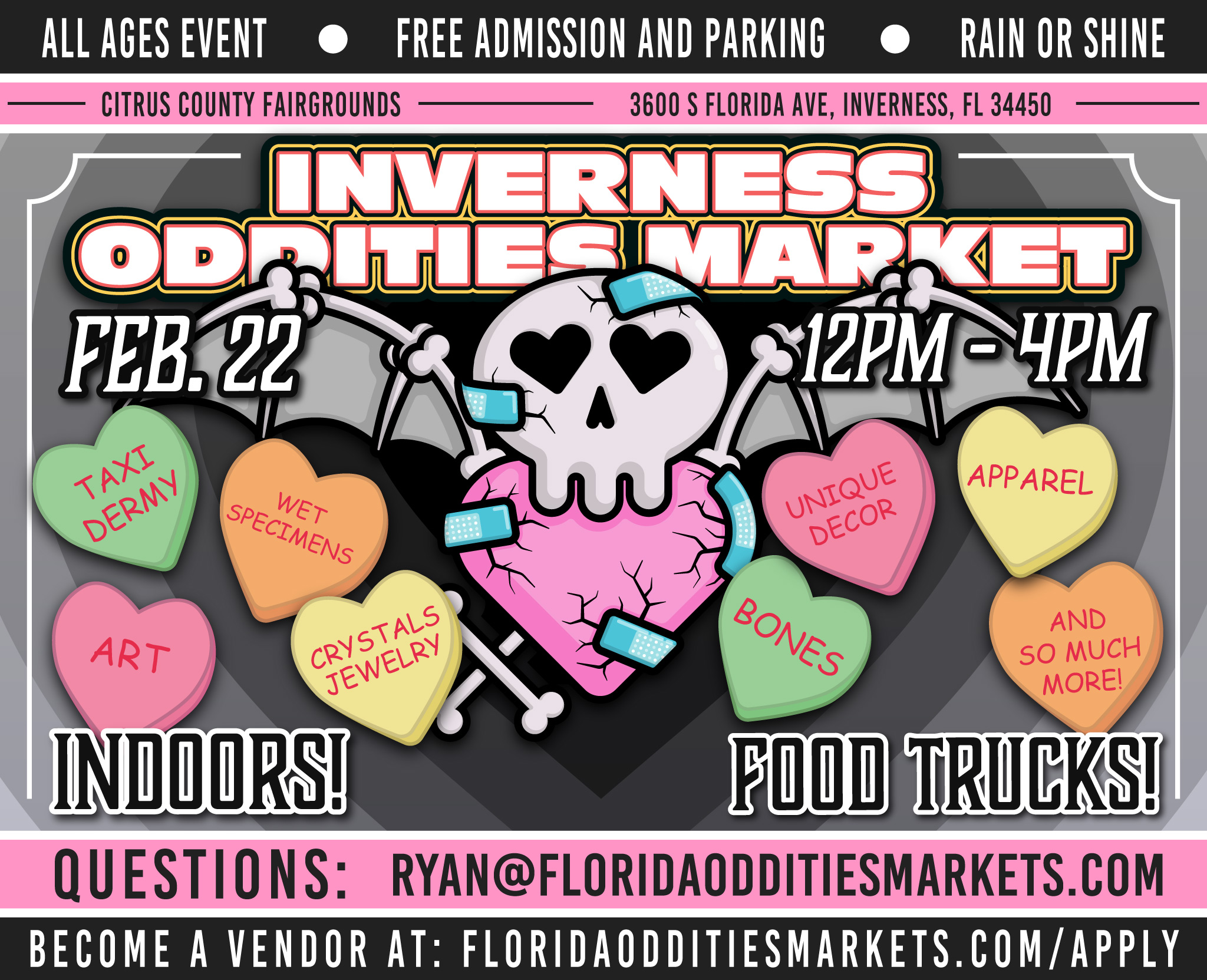 Inverness Oddities Market's Flyer. Come see us at the Inverness Oddities Market on 2026-02-22T17:00:00